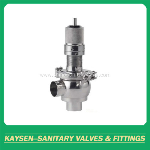 Sanitary safety relief valves with welded end